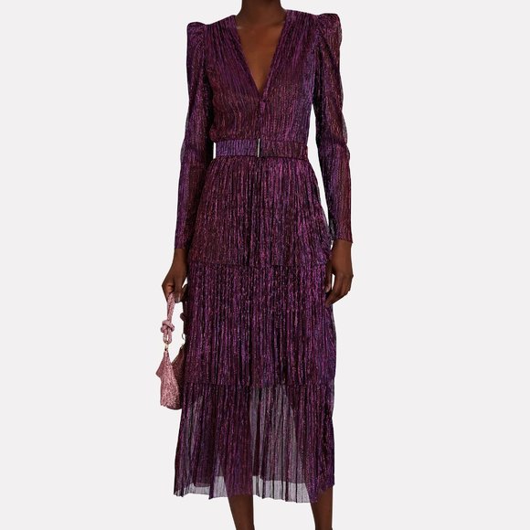 sabina musayev carry tiered metallic dress Carry Dress